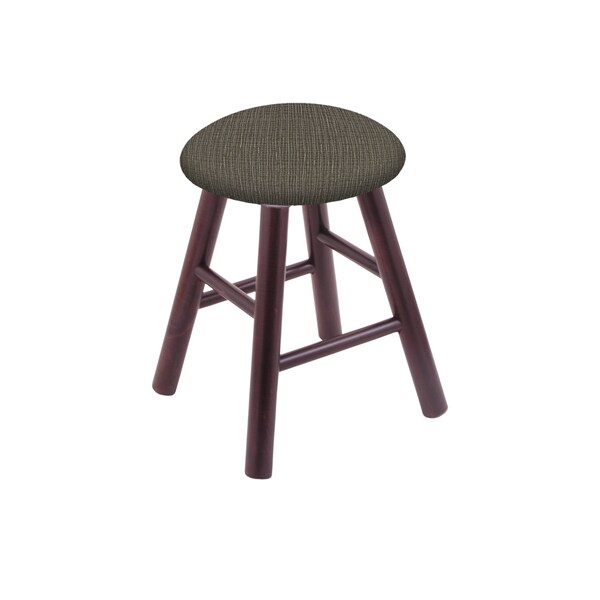 Maple Vanity Stool, Dark Cherry Finish, Black Vinyl Seat